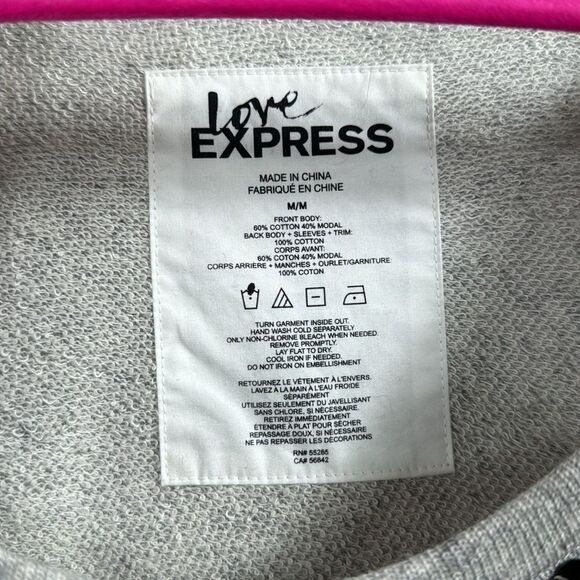 Express Love Sequined Sweater Gray Silver Festive Party Glam Long Sleeve Size M - Picture 8 of 12